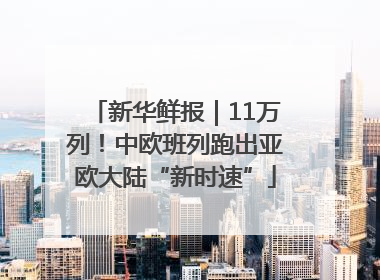 新华鲜报｜11万列！中欧班列跑出亚欧大陆“新时速”